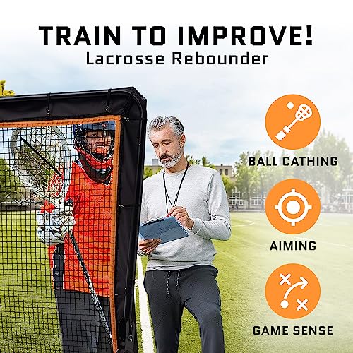 ACELETIQS 4x6 Feet Lacrosse Rebounder for Backyard - Bonus Carry Bag Included