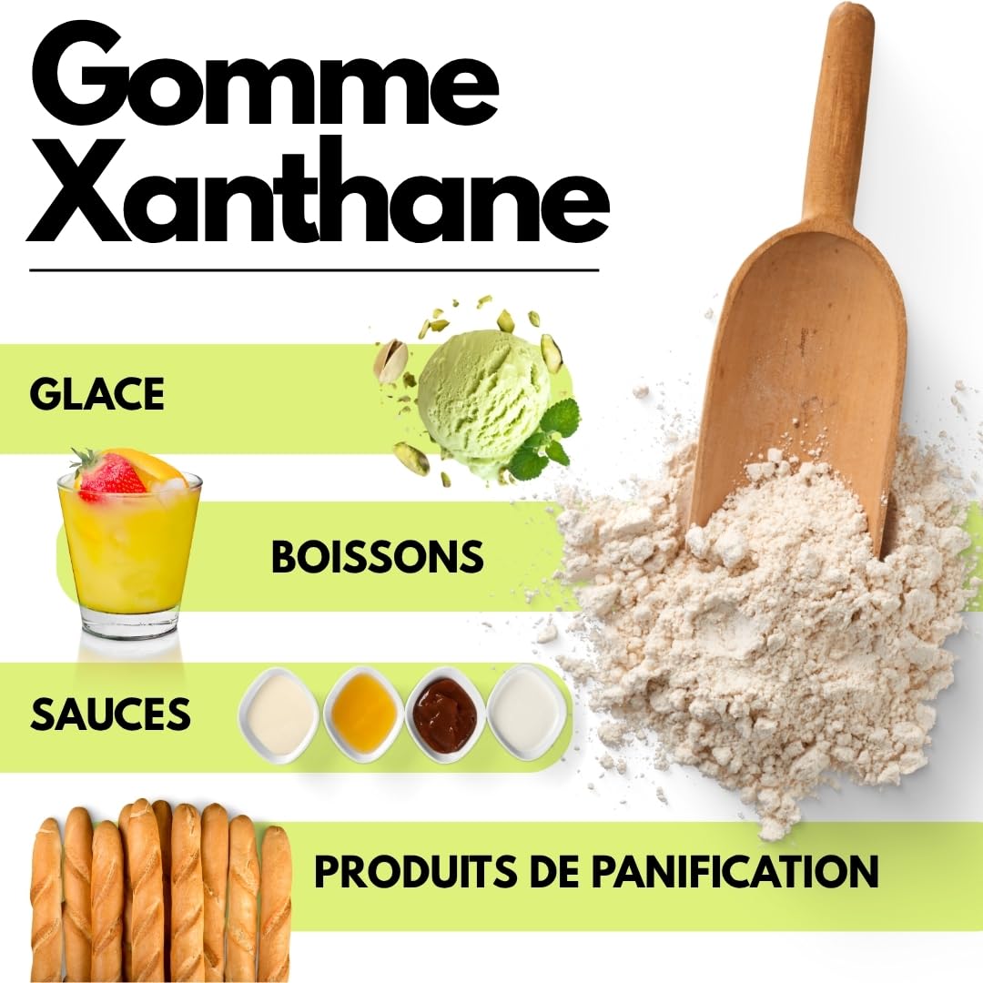 Saporepuro Xanthane en poudre 1 kg - Idéal pour la crème glacée, les sauces, mixologie, cuisine moléculaire, les nappages et les sorbets - 100% pur