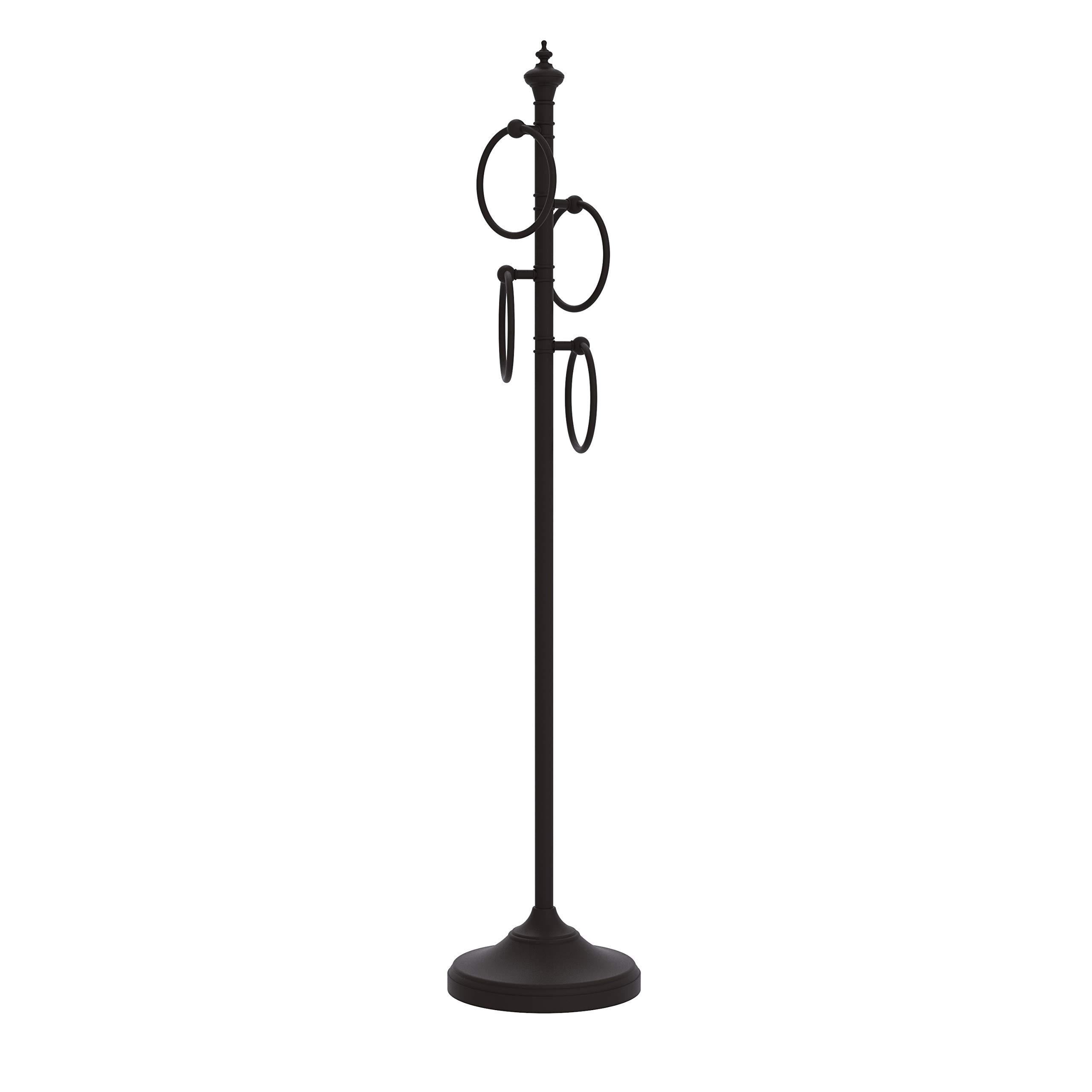Allied Brass TS-D1 Floor 4 Ring Towel Stand, Oil Rubbed Bronze