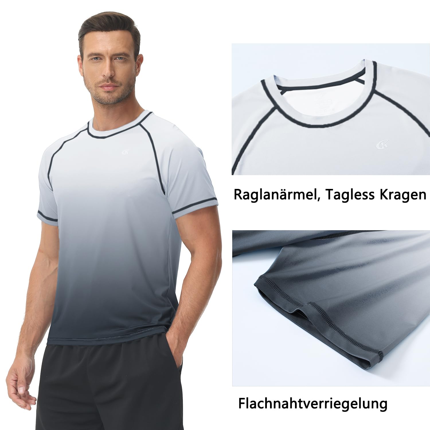 Camiseta Rashguard Hombre UV Manga Corta Secado Rápido Transpirable Surf Natación
