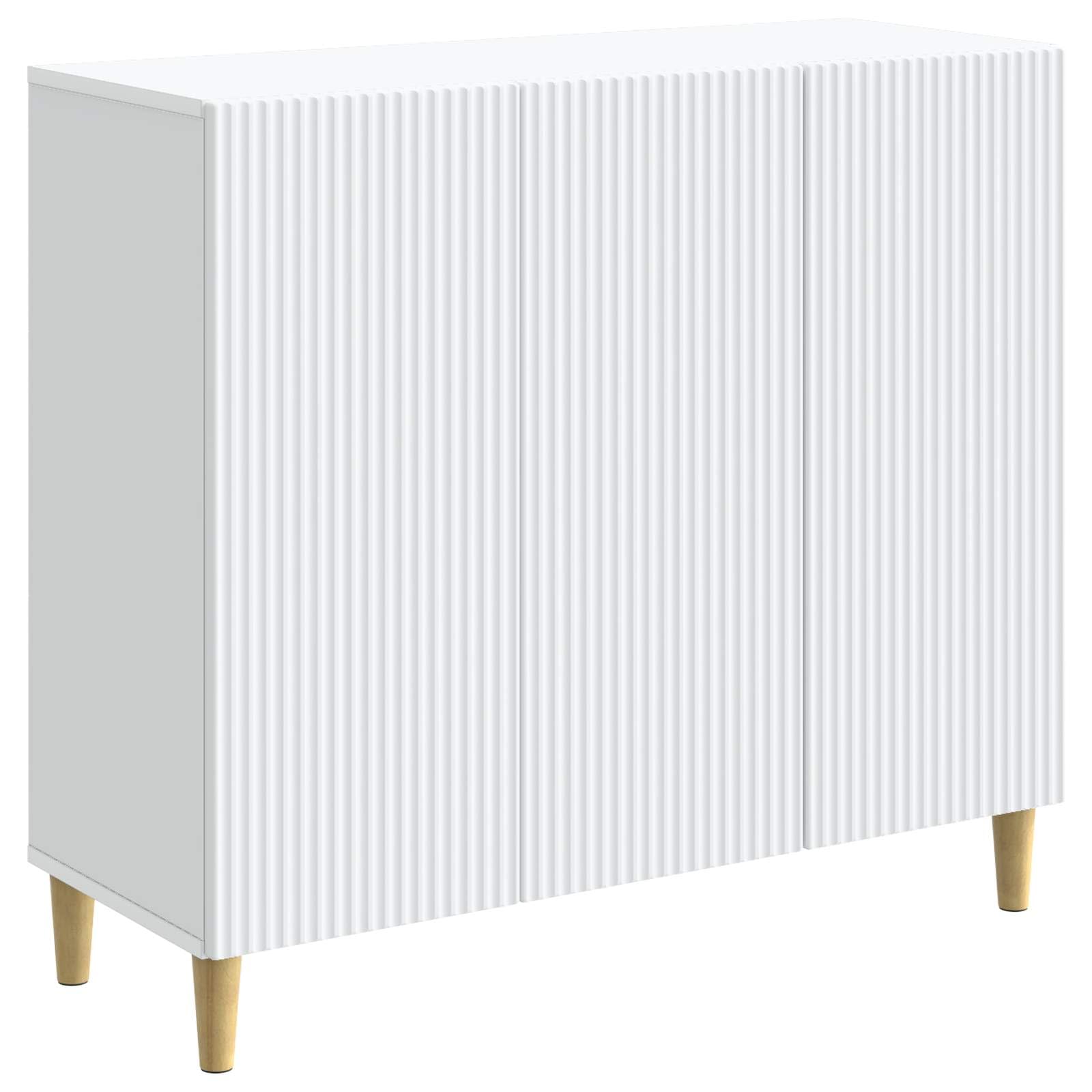 Credenza bianca 89 x 34,5 x 80 cm, comò con 3 ante, in legno