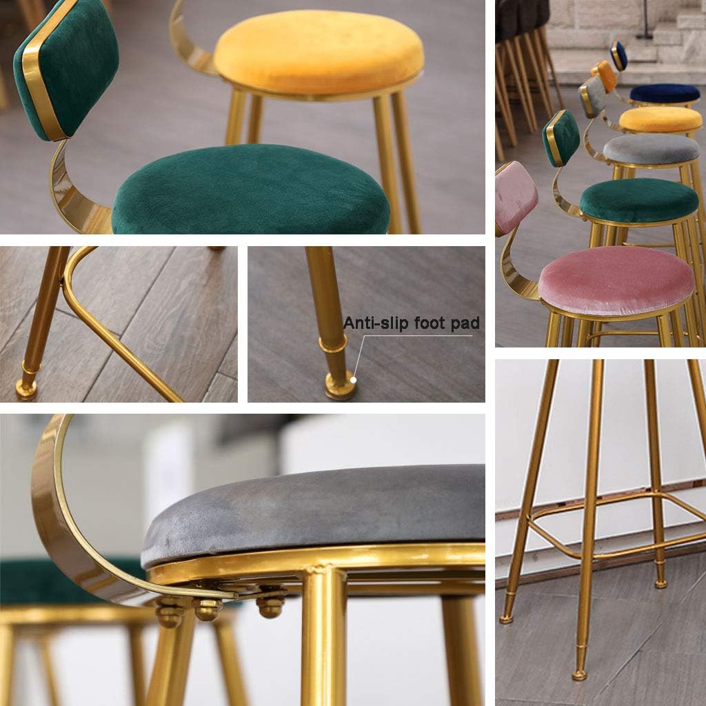 65/75 cm Velvet Bar Stool Chair Covers with Backrest,Elastic Seat Home Soft Chair Slipcover Chair Protector for Kitchen Breakfast Counter Chairs Bar Stools