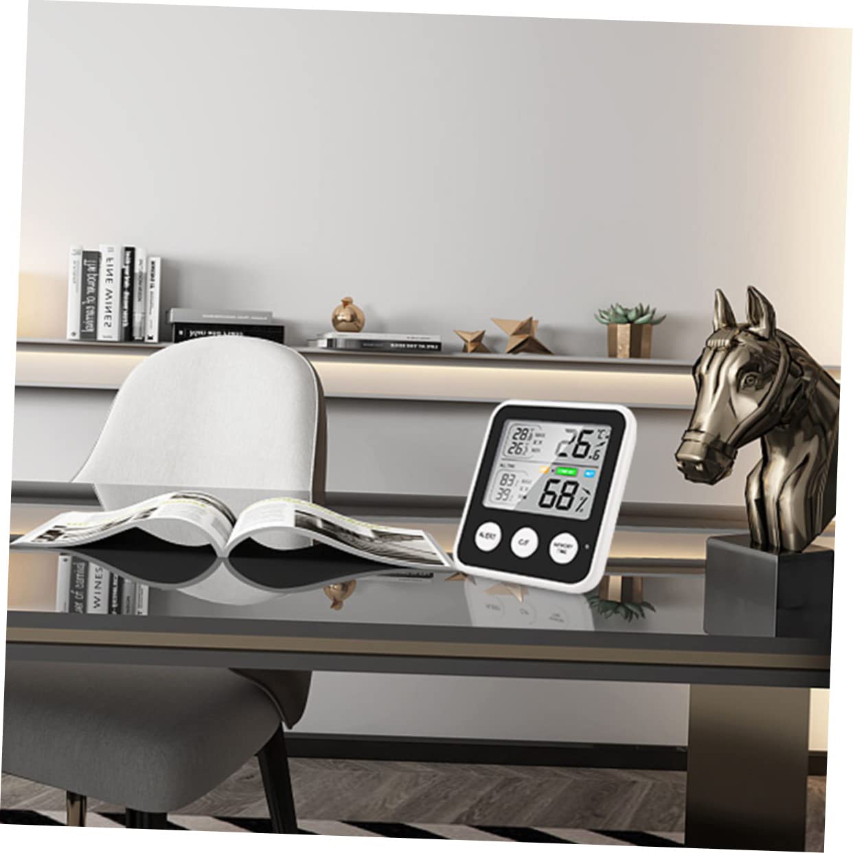 Gogogmee Thermometer Hygrometer Humidity Measuring Gauge Multipurpose Tool Digital Indoor Humidity Meter Humidity Gauge Room Temperature Monitor Temperature and Humidity Meter Abs