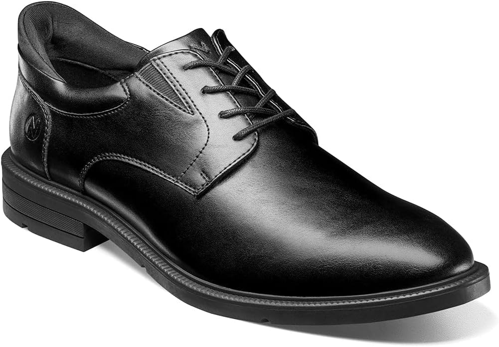 Nunn Bush Men's Kore Ez Hero Plain Toe Oxford Slip Resistant Easy-on and Easy-Off Lightweight Lace Up