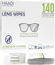 Glasses Cleaner Wipes 140 Individually Wrapped Lens Wipes Multipurpose Suitable for Spectacle Lenses, Cameras, Binoculars, Mirrors, Screens, Optical and Electronic Devices