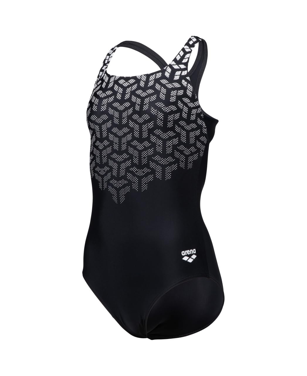 ARENA Feel Girls' Kikko V Swim Pro Back Swimsuit Black-White