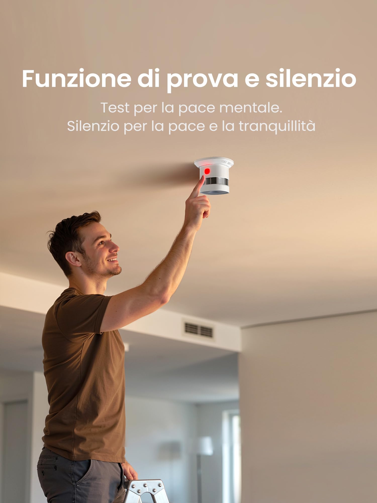 Heiman Rilevatore di fumo opaco con fissaggio magnetico, batteria sostituibile con 5 anni di durata, certificato 14604, 85 dB, app di allarme SmartThings Home Assistant, hub richiesto