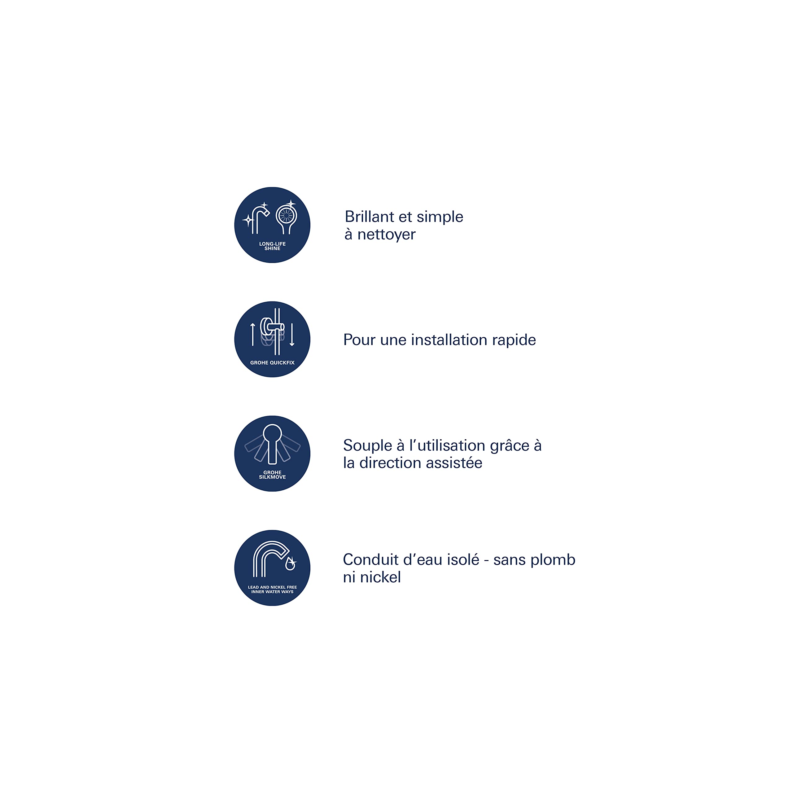 GROHE QUICKFIX Start Mitigeur monocommande évier de cuisine Start, Douchette extractible 2 jets, Installation facile, Rotation 90°, Supersteel, 30351DC1 (Import Allemagne)