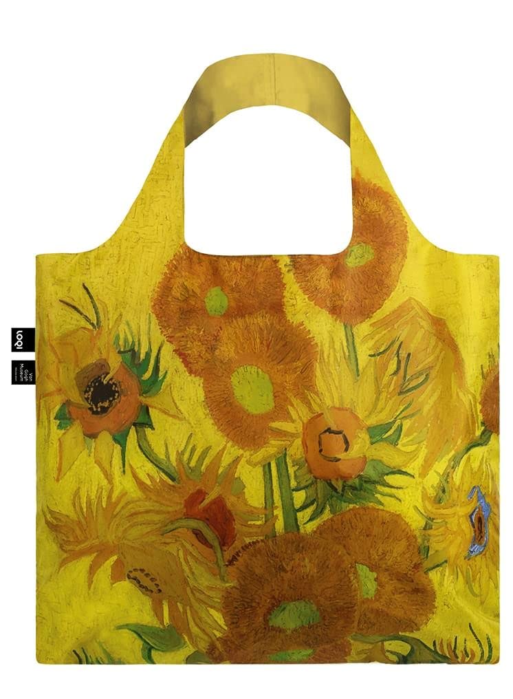 LOQI VINCENT VAN GOGH Sunflowers Recycled Bag, Yellow, 50 x 42 cm