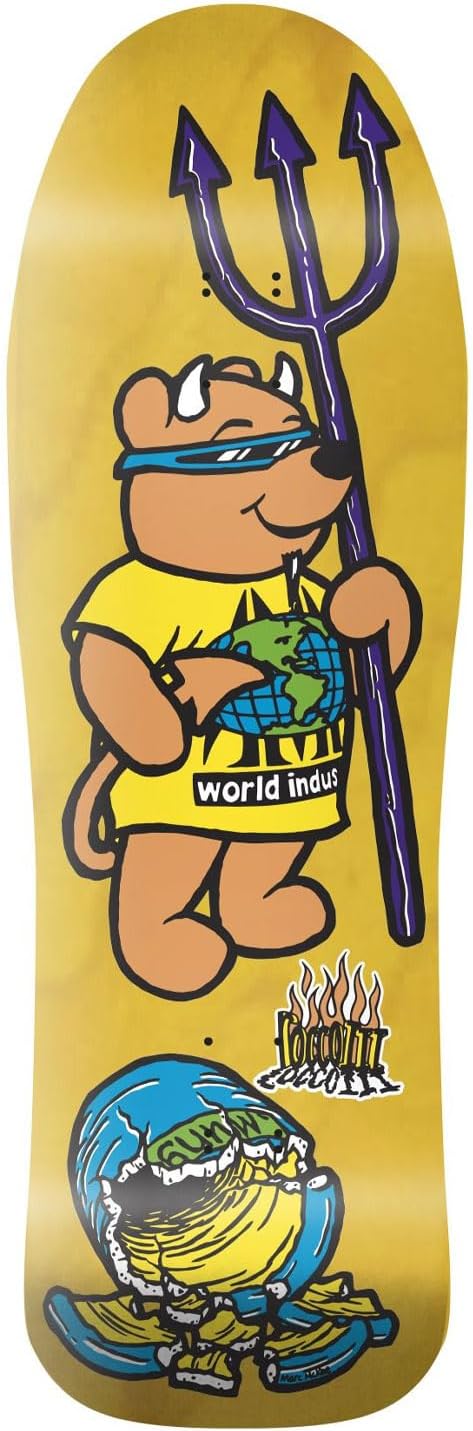 World Industries Skateboard Deck Steve Rocco III Yellow 9.75" x 31.5"