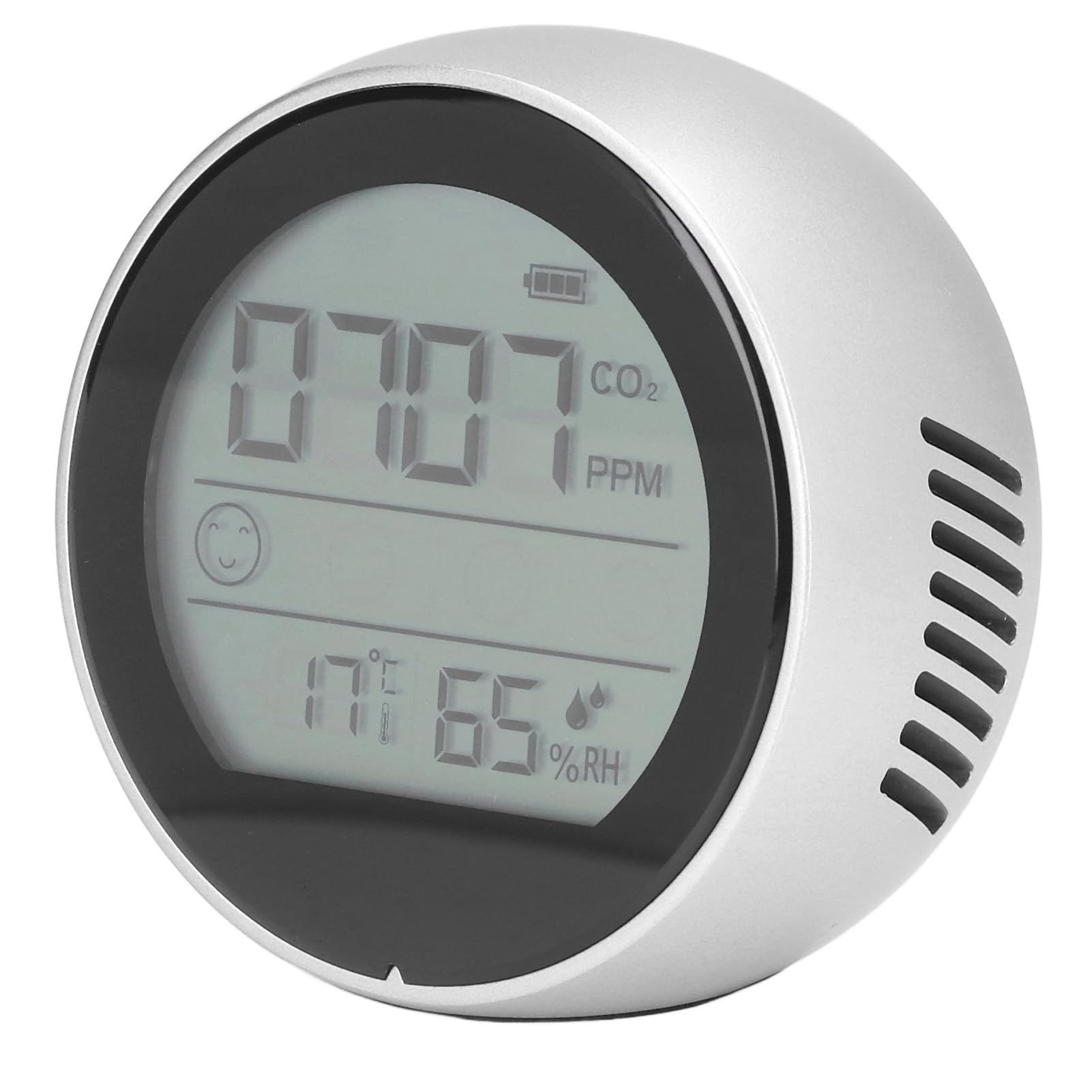 SIXRUN Détecteur de qualité D'air CO2, Capteur NDIR 400-5000 PPM (SILVER)