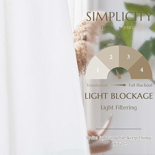 Miniatura 10 de jinchan Cortina de lino para sala de estar, 84 pulgadas de largo, extra ancha para divisor de habitación, cortina rústica de granja, bolsillo para