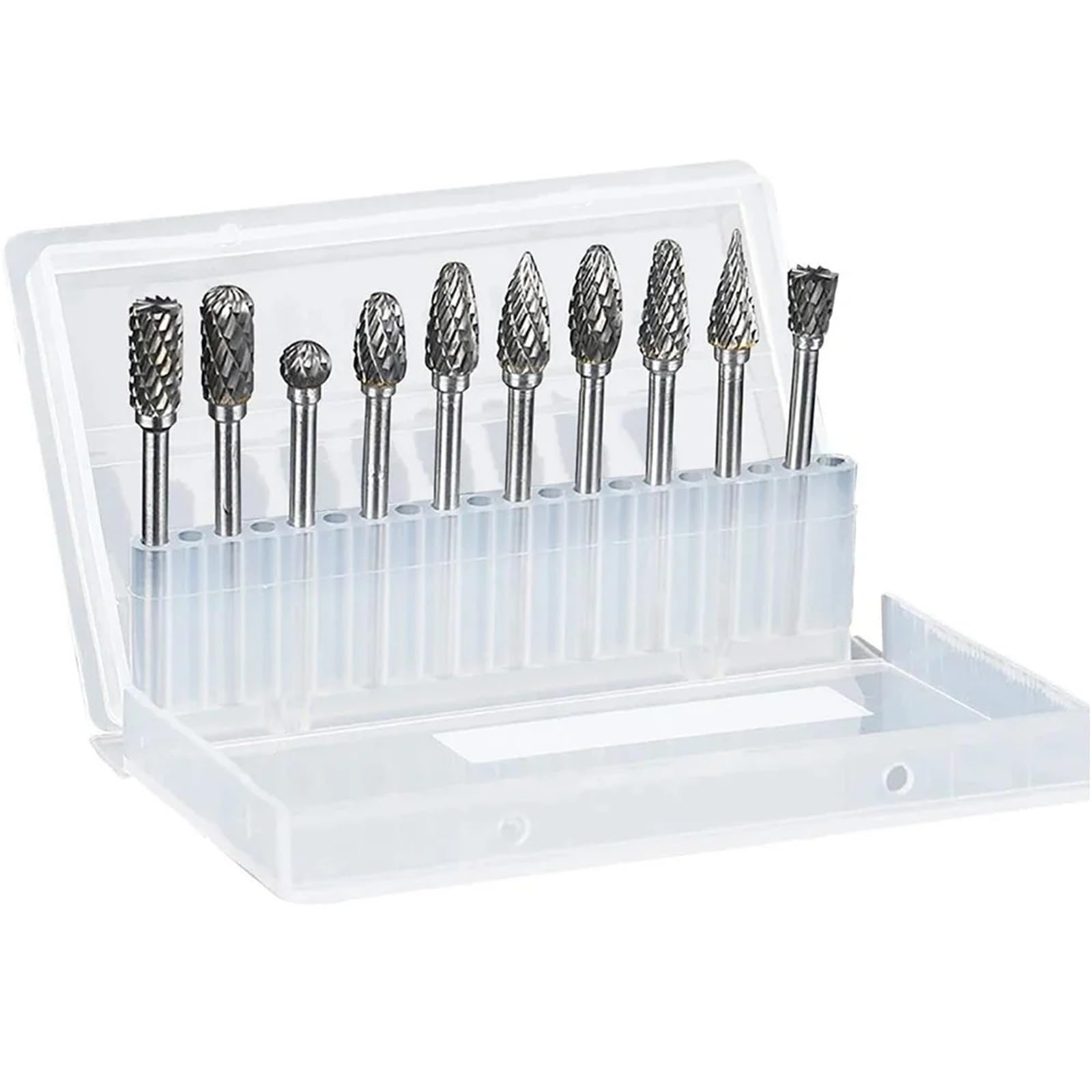 Xctdsvah 10Pcs Set Heavy Duty Rotary File 10Pcs Double Slot Rotary File Shank Grinder Tool Carbide Burr Set For Metalworking Polishing(10Pcs Set)