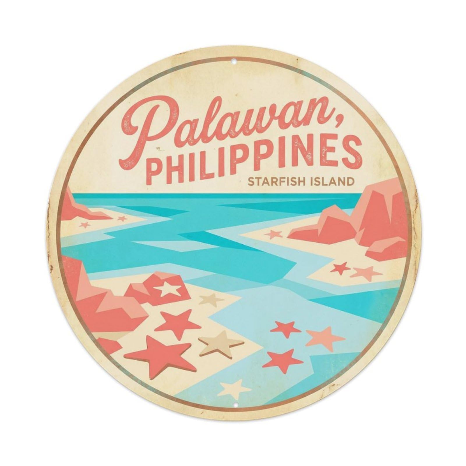 Starfish Island Palawan Beach Destination Hidden Lagoon Metal Tin Sign