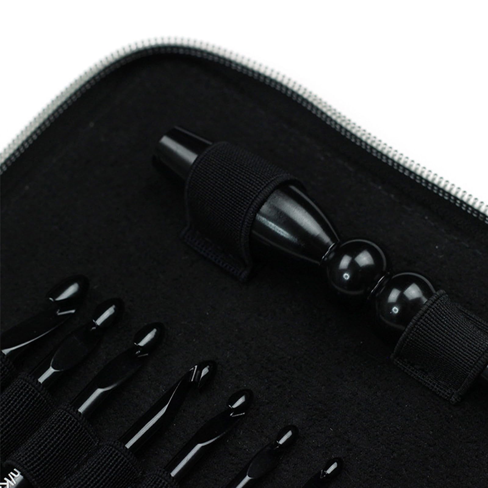 Gancho de ganchillo ajustable con 9 accesorios de aluminio y funda de transporte portátil para proyectos
