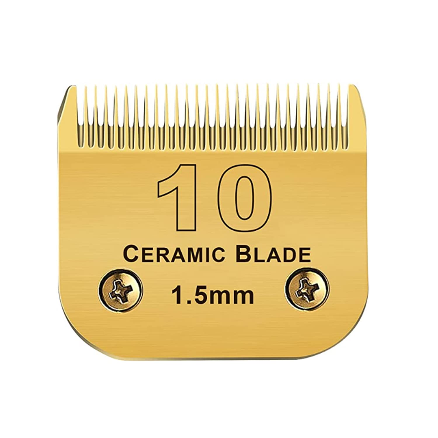 10 Blade Dog Grooming Clippers Replacement Blade Compatible with Andis Dog Clipper/Most Oster A11/Wahl KM Series Pet Clippers (10: 1/16" (1.5 mm),Gold)