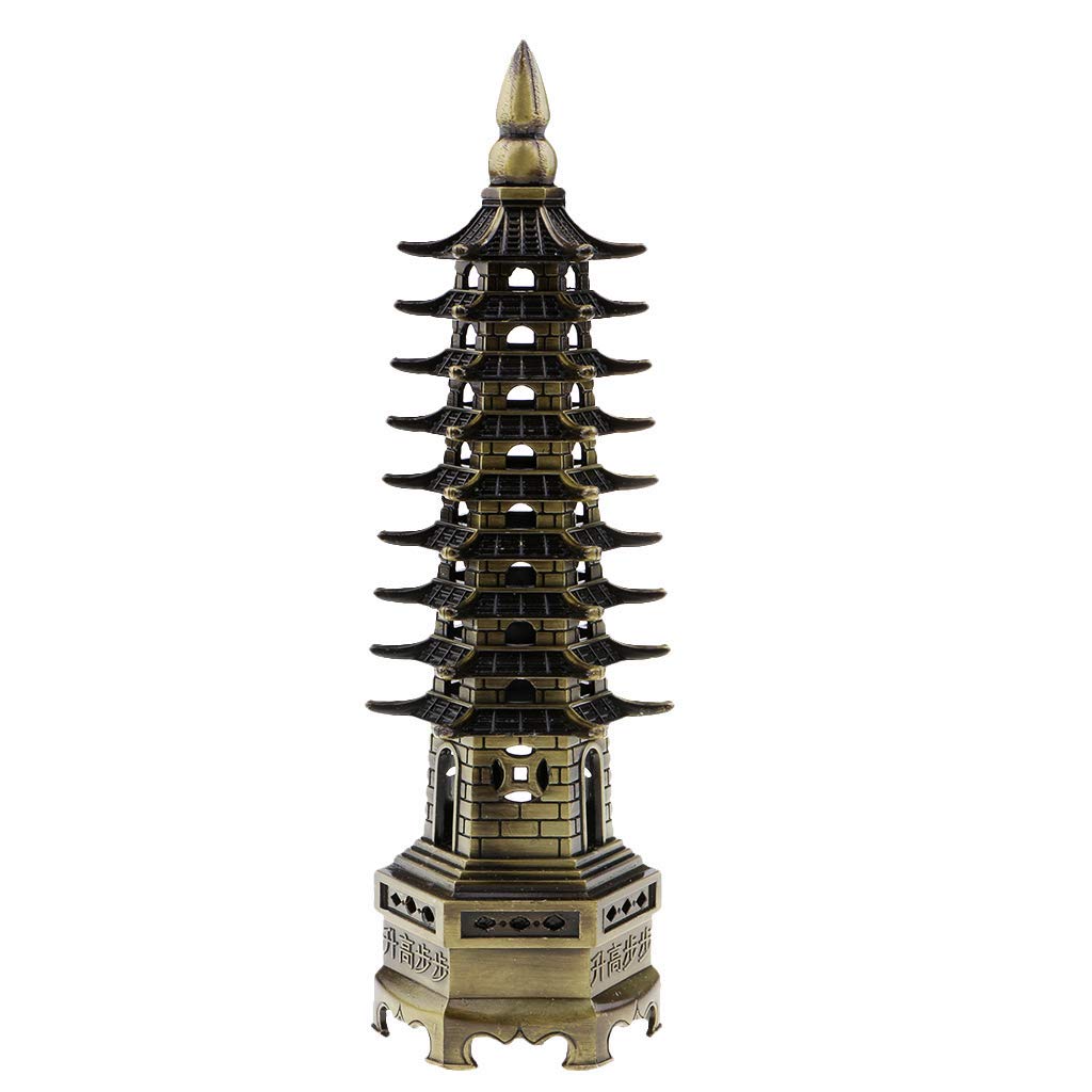 Inzopo Chinese Pagoda of Cultural Prosperity Statue Sculpture Home Ornaments Bronze