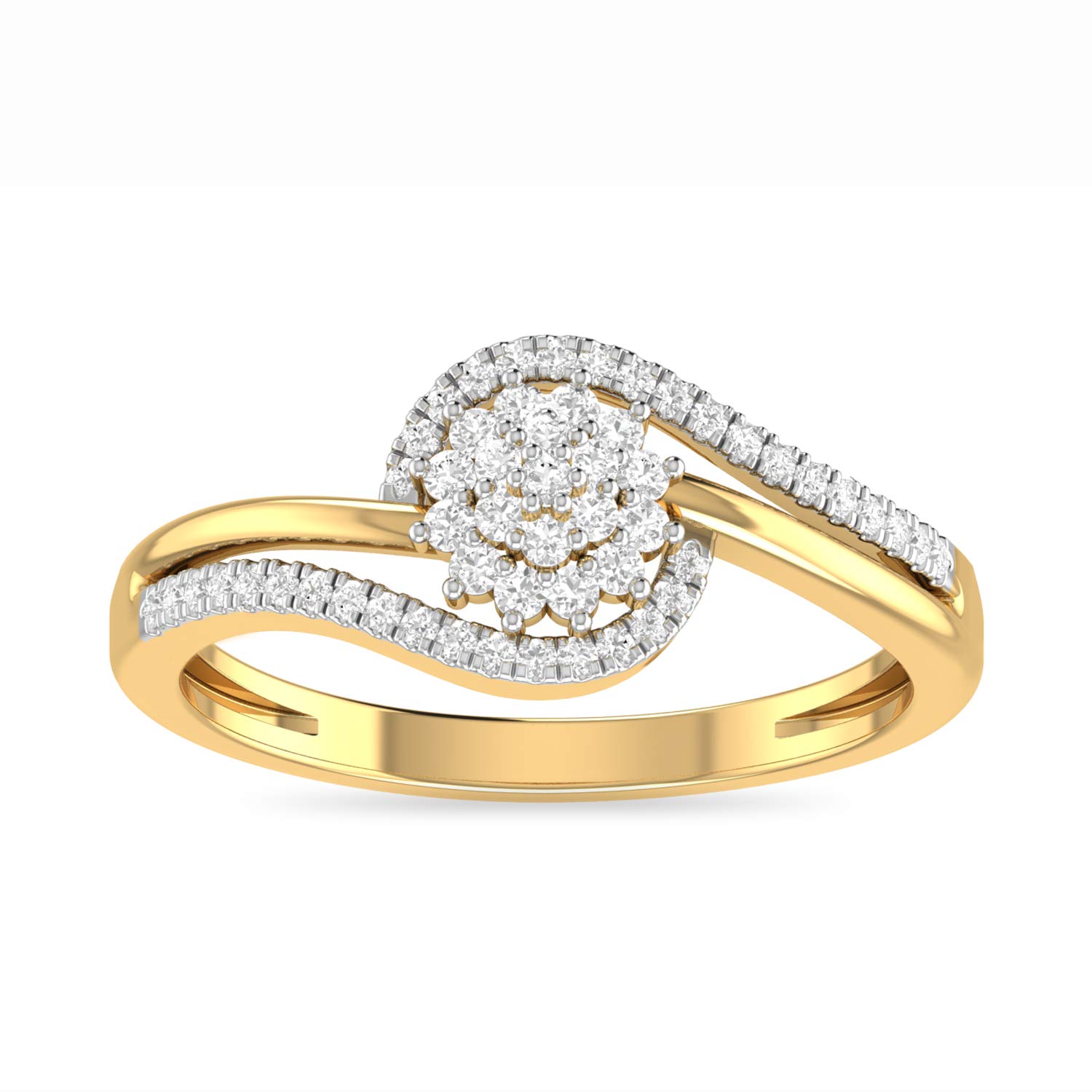 pc jeweller The Blink 18KT Yellow Gold and Diamond Ring for Women-picture-10