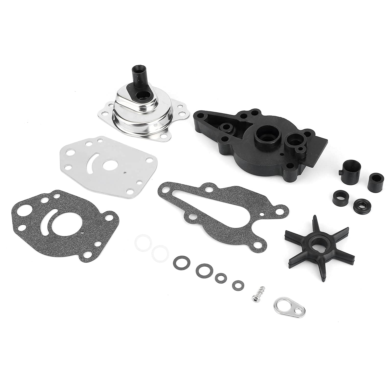 Kit de reparación de impulsor de bomba de agua, grado marino 46-42089A5, repuesto fueraborda para Mariner 6-15, kit de reconstrucción de acero inoxidable y goma con juego completo de juntas