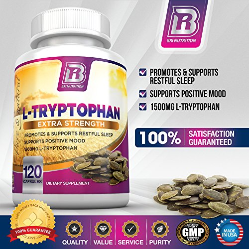 image for BRI Nutrition L-Tryptophan - Natural Sleep Aid Tryptophan Supplement t