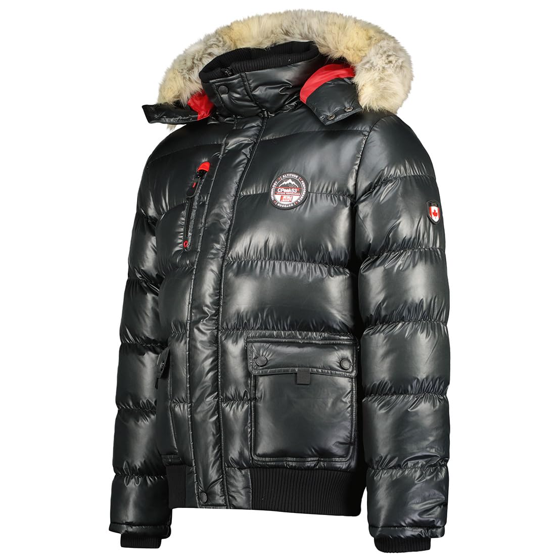 Canadian Peak Bugseak Men - Doudoune Chaude Matelassee Homme Automne Hiver - Veste Manteau Chaud - Blouson Coupe Vent Manches Longues Rembourrage - Hommes (Noir XXL)