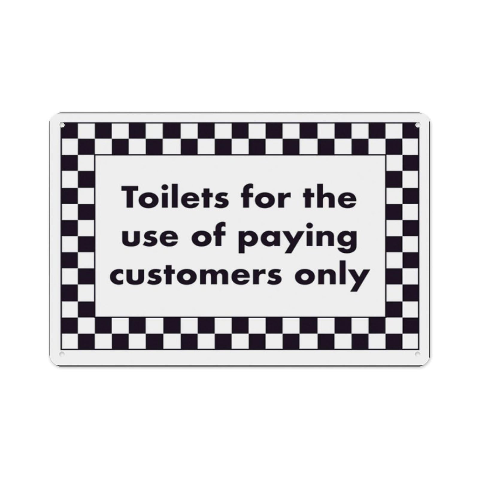 peiyeety Toilets For The Use Of Paying Customers Only Aluminum Tin Warning Signs For Home Outdoor Garden 8X12 Inches