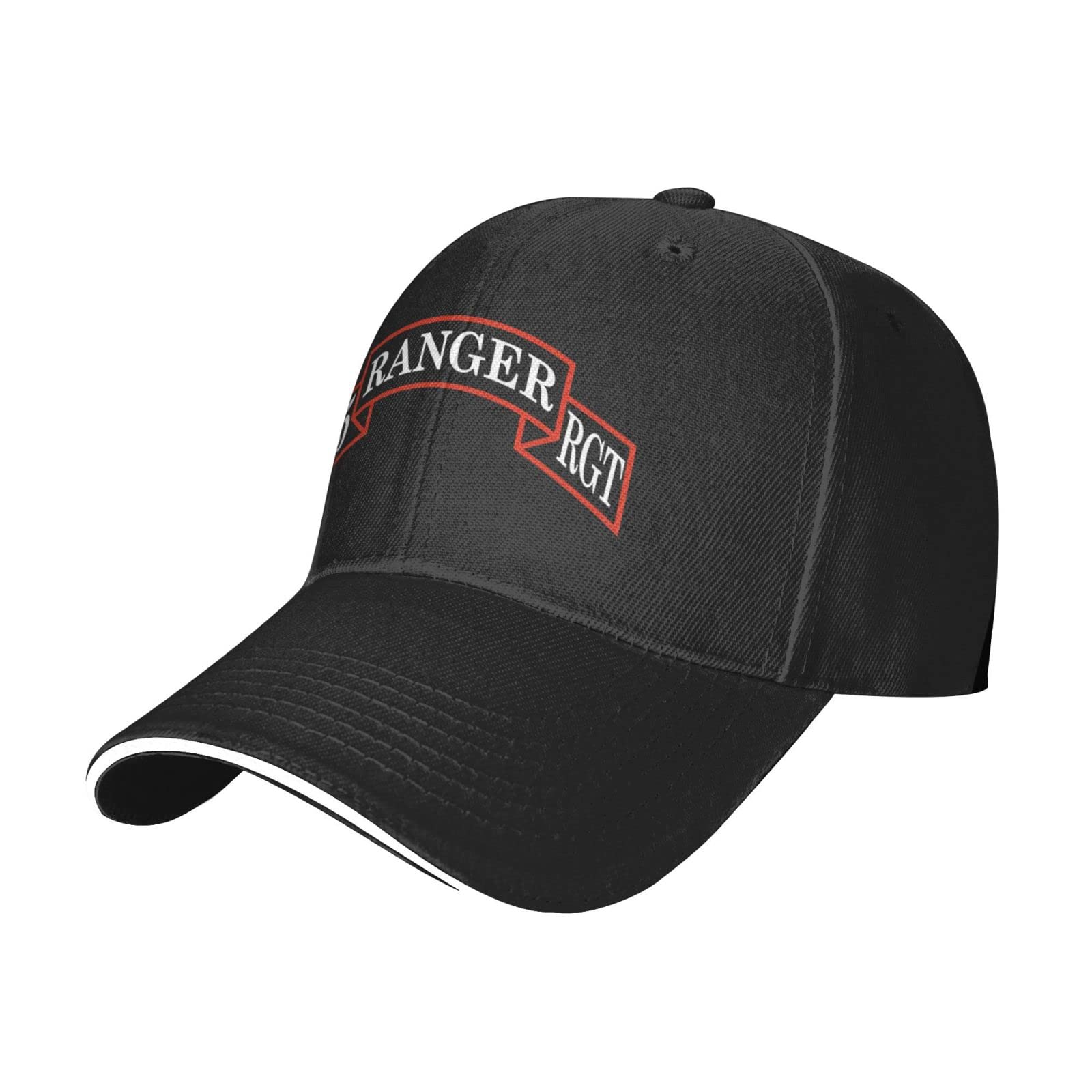 75TH RANGER REGIMENT UNI 야구모자 카우보이모자 조절식 패셔너블 모자 아빠 트럭커 모자 남성용 여성용 스포츠 아웃도어 캐주얼 클래식 재밌는 빈티지 블랙