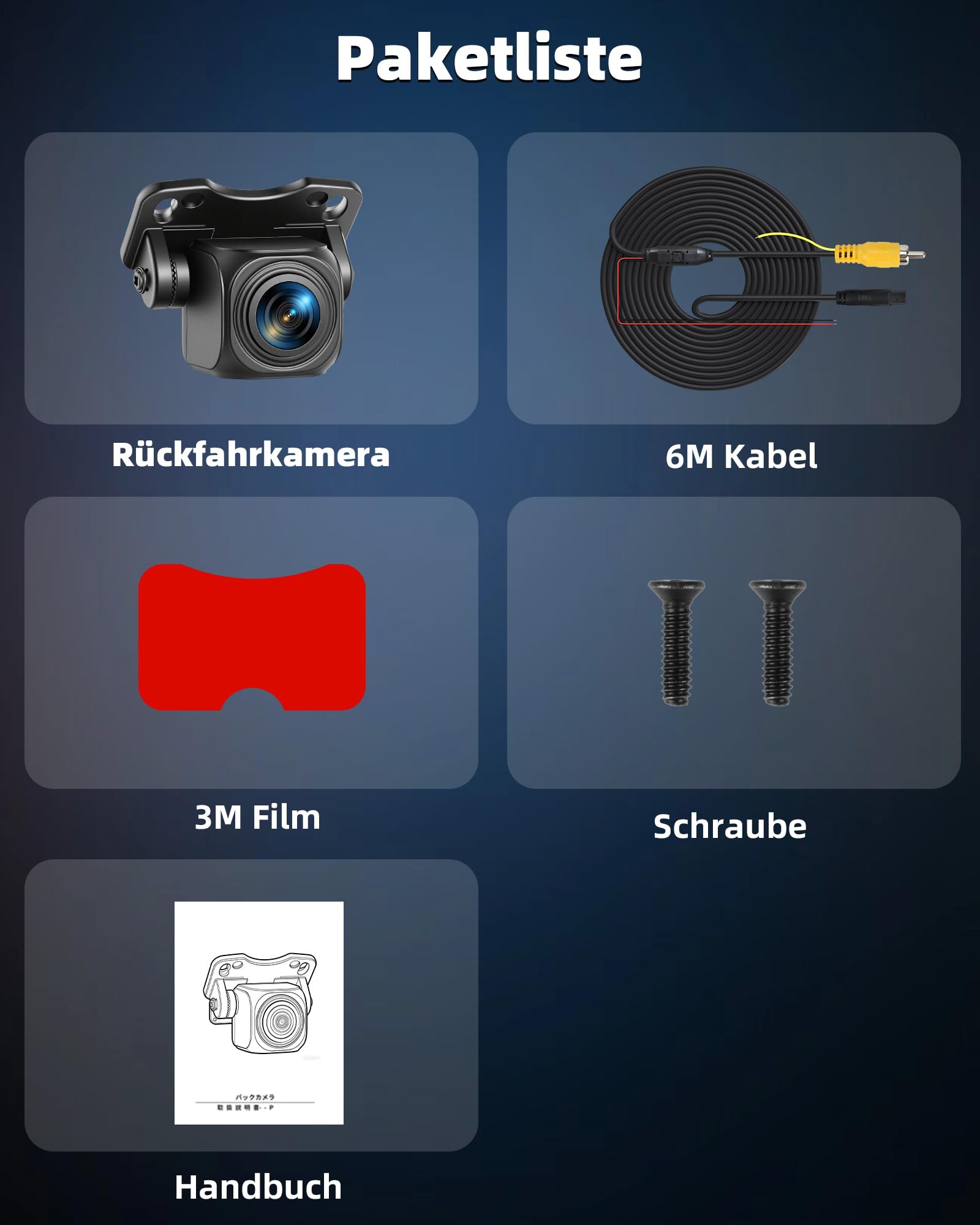 Vtopek Rückfahrkamera AHD 1080P Rückfahrkamera Auto Rückfahrkameras Nachrüsten 140° Weitwinkel Nachtsicht IP69K wasserdichte Nachtsicht Rückfahrkameras für Wohnmobil SUV Pickup Van