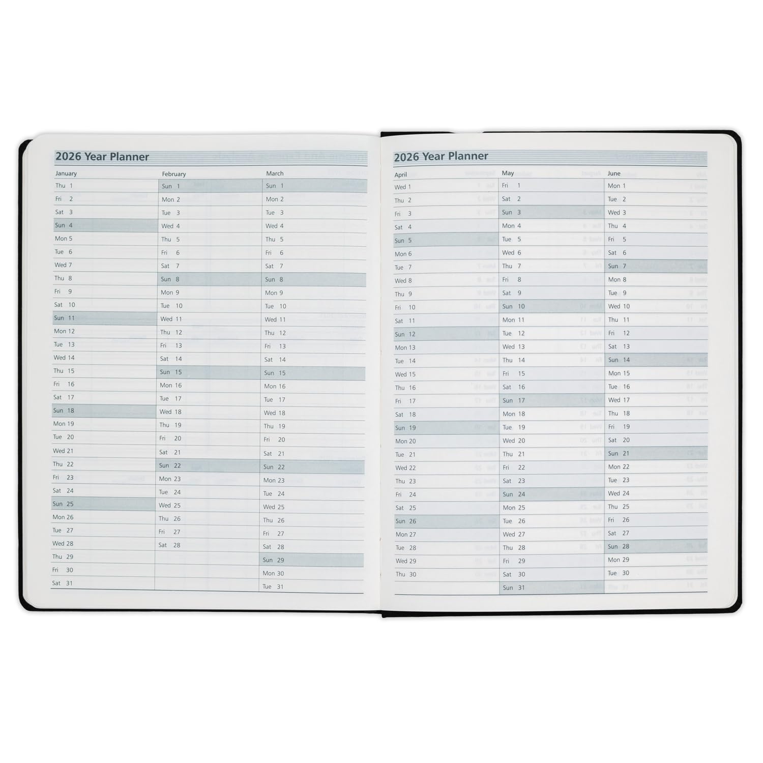 Mahavir Fabrica Terminkalender 2023 | B5 Größe | Ein-Tag pro Seite | Neujahrstagebuch mit Daumenausschnitt-Indexen, Gummiband-Verschluss & einer Gesäßtasche | 424 Seiten | Leinenstoff-Einbandmaterial