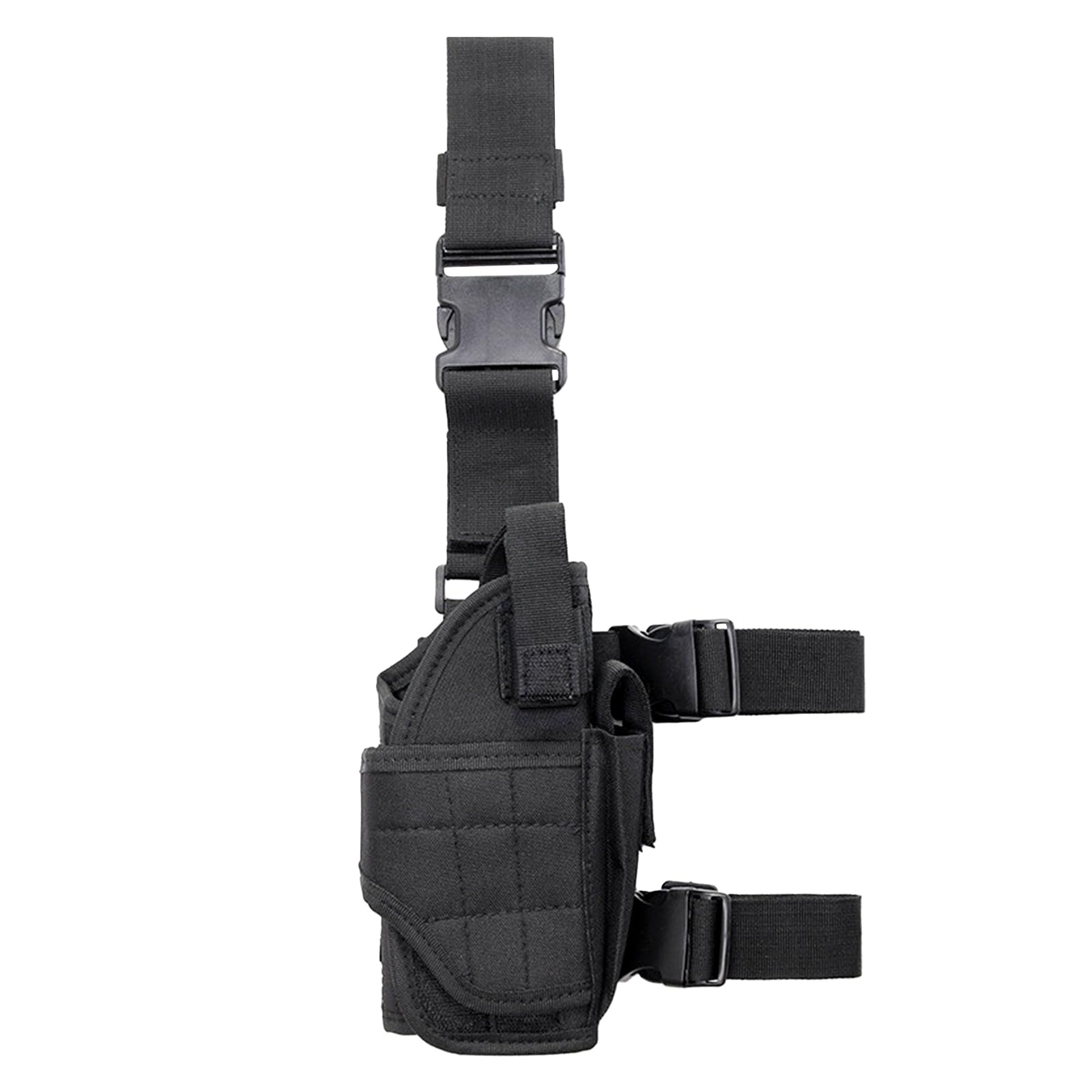 Funda Táctica para Pistola de Muslo - Bolsa de Pierna Militar para Hombre y Mujer - Ideal para Motocicleta, Senderismo, Exterior, Caza y Camping - Color Negro