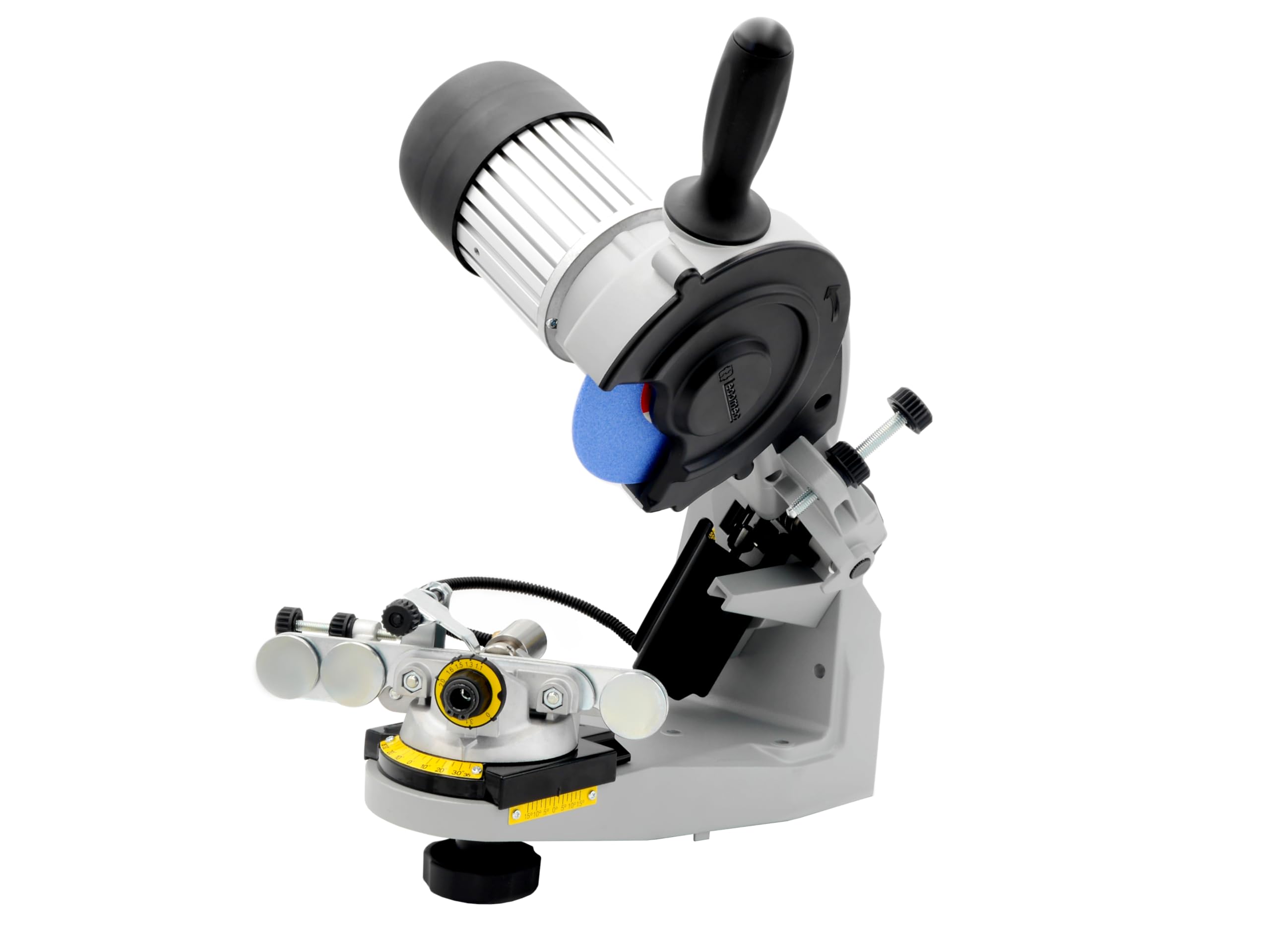 Tecomec Super Jolly SJ Pro Evo Kettenschärfgerät 230 V – hydraulisch halbautomatisch, mit Arbeitslicht, inkl. 3 Schleifscheiben & Befestigungsmaterial, inkl. 3/4" Harvester-Arretierung