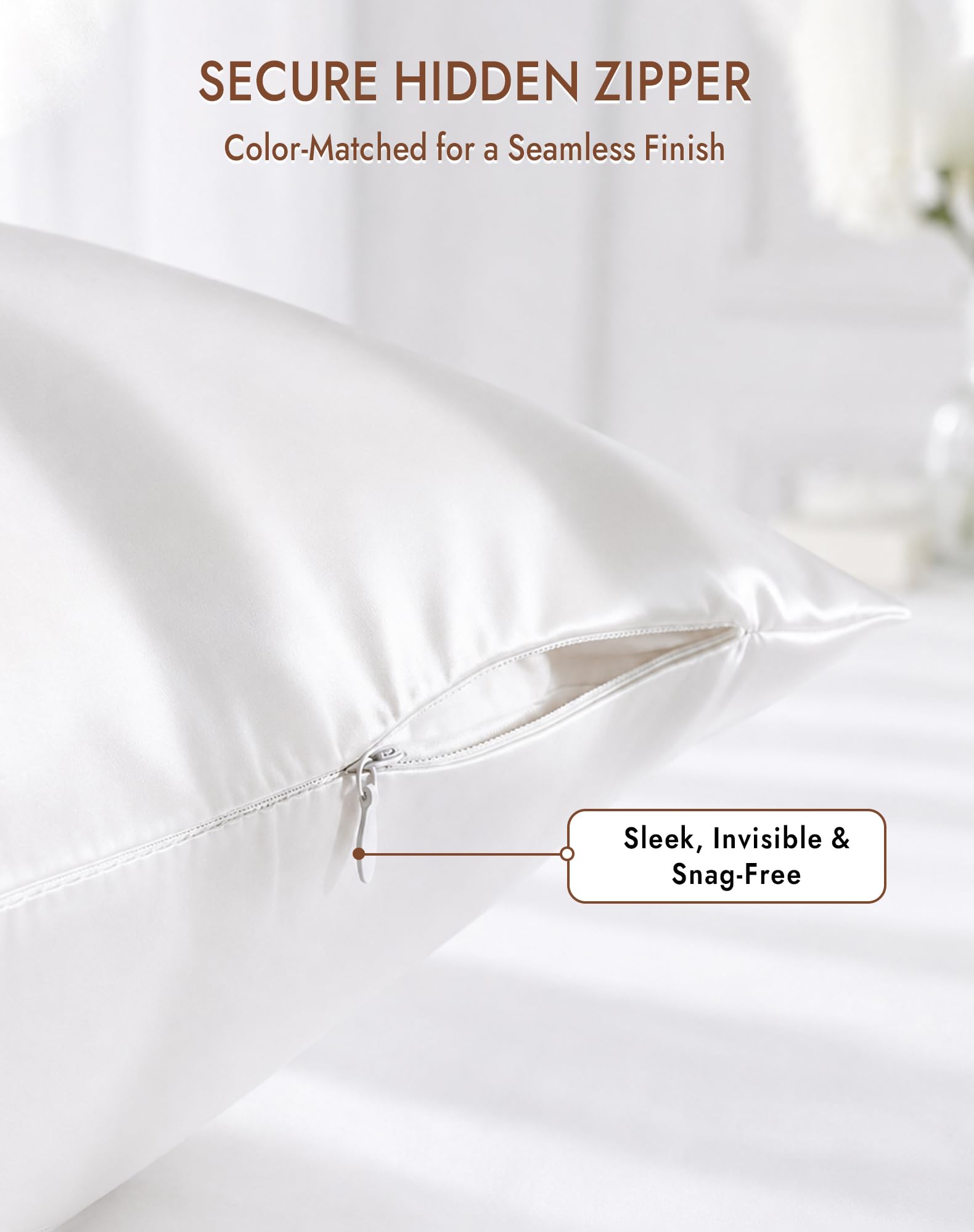 SilkSilky 100% Organic Mulberry Silk Pillow Cases for Hair & Skin Standard