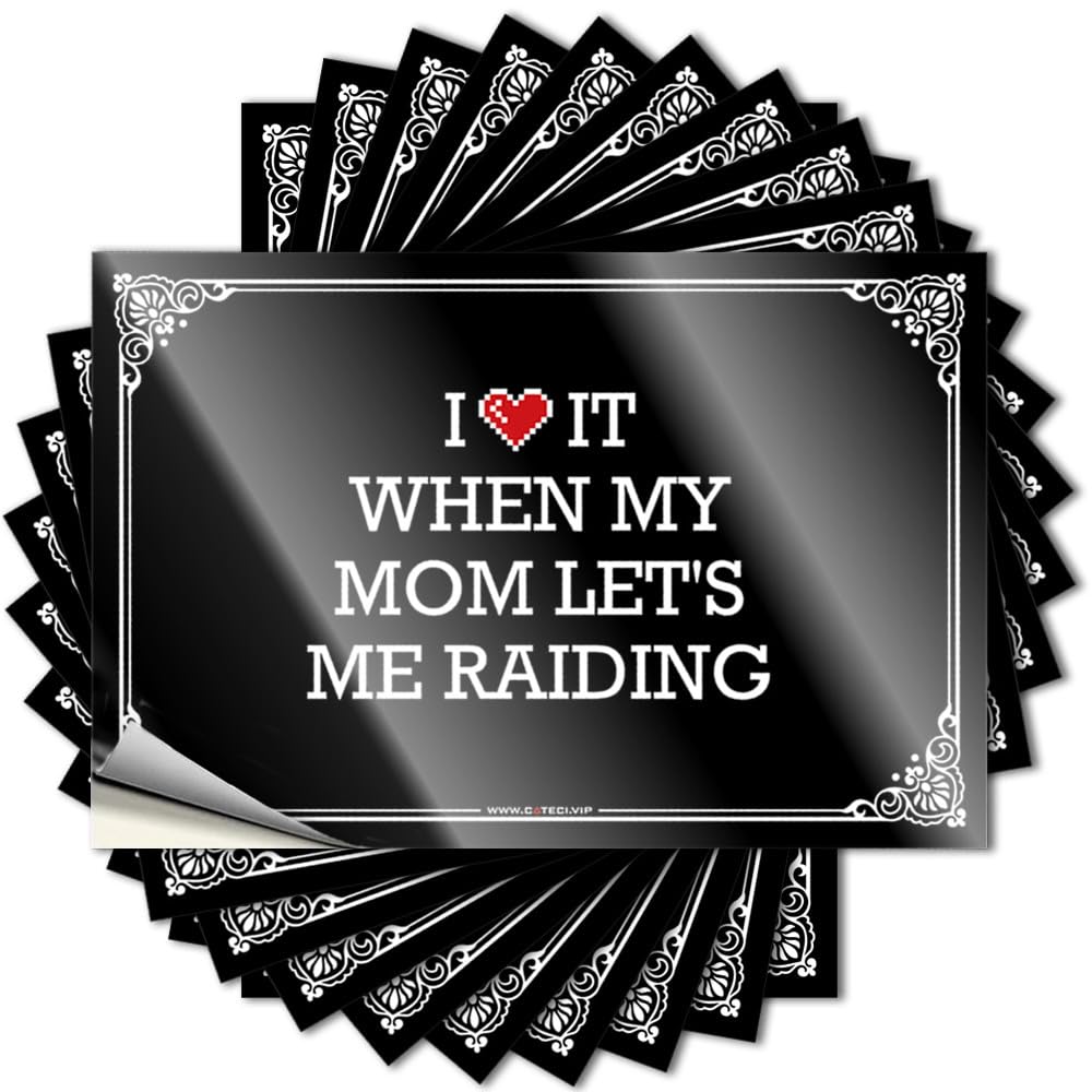 I Love It When My Mom Let's Me Raiding Bookish Decals | Tiki Waterproof Vinyl Garage Fishing Removable Decal Peel Stick(12X18CM)