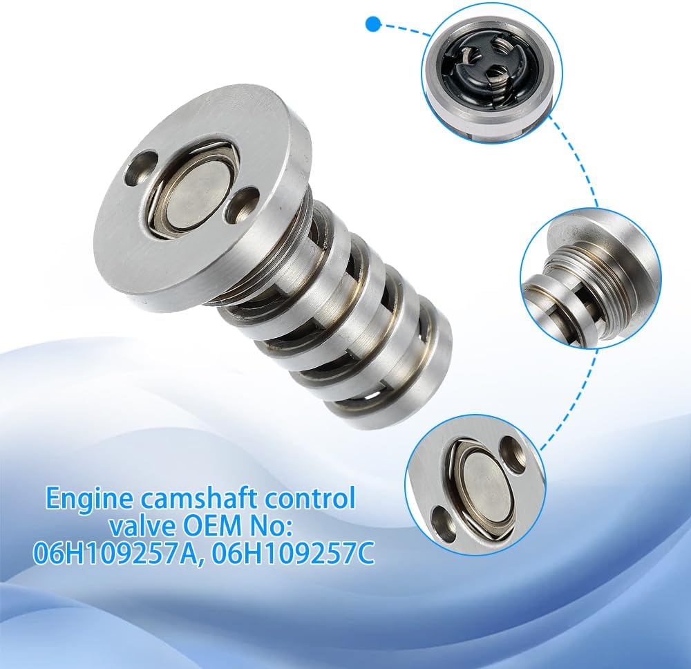 Camshaft Bridge Bracket Adjuster Magnet Solenoid Valve Compatible with VW Golf Jetta Pasha, A3 A4 A5 A6 1.8/2.0T 06H103144J 06H109257A 06L109259A 06J103166A 06H109257C