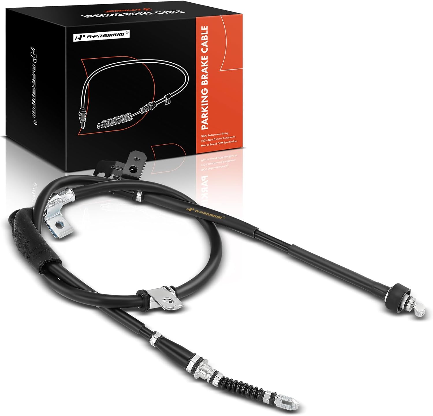 A-Premium Rear Driver Side Parking Brake Cable Assembly Compatible with Hyundai Models: Tiburon 2005 2006 - Replace# 597602C320