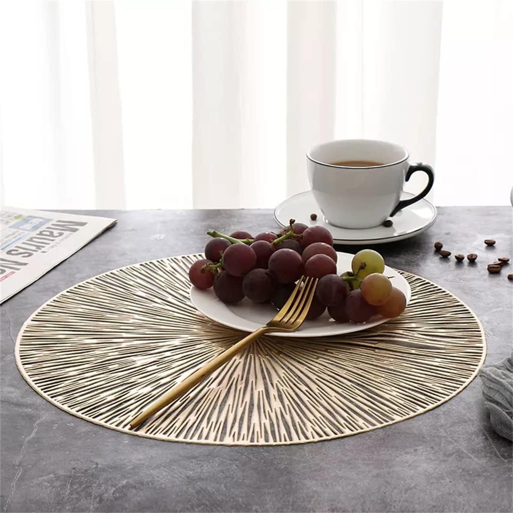 Round Table Mat Dining Table Mat Bowl Plate Protector Hollow Dining Table Rug Steak Decoration(D)