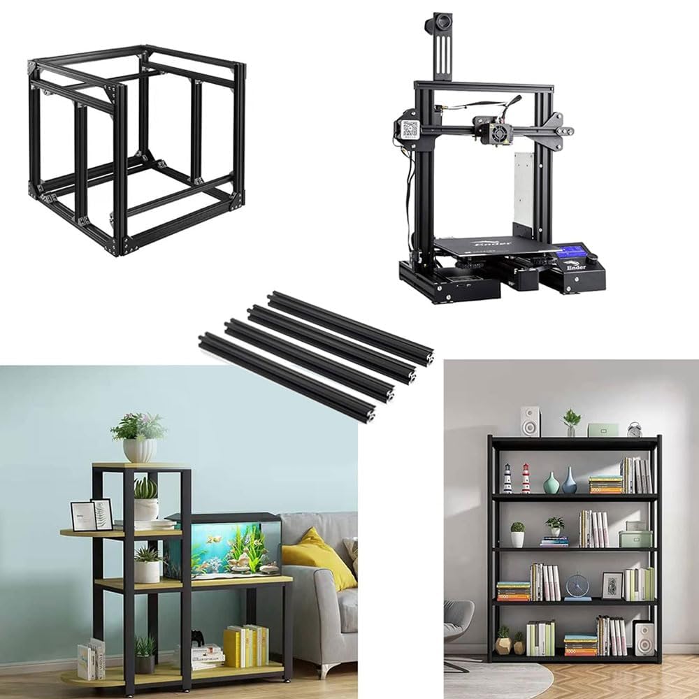 10 piezas 350 mm 2020 V - tipo negro estándar europeo anodizado guía lineal perfil de aluminio extruido para impresoras 3D y máquinas CNC de bricolaje