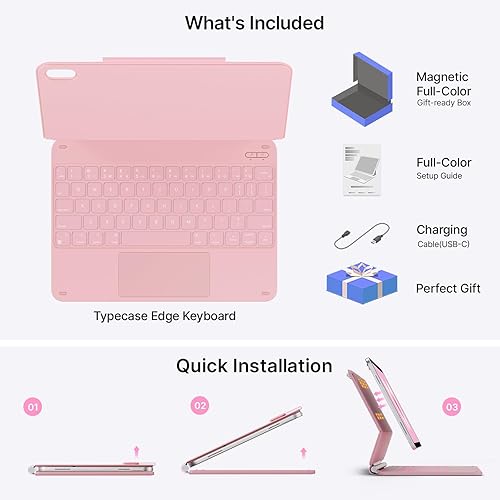 Miniatura 54 de typecase Funda de teclado Edge para iPad de 11ª generación A16 (2025) y 10ª generación de 10.9 pulgadas (2022) - Trackpad multitáctil, teclado