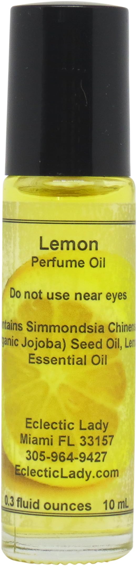 All Natural Lemon Perfume Oil, 0.3 Oz Portable Roll-On Fragrance with Long-Lasting Scent, Delightful Essential Oils and Jojoba Oil For Daily Use