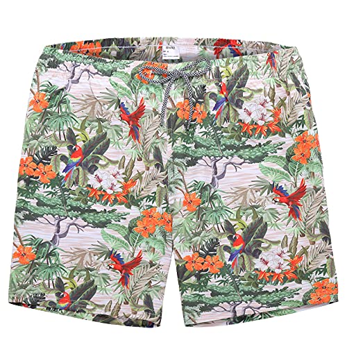 Photo 1 of Biwisy Mens Swim Trunks Quick Dry Swim Shorts with Mesh Lining Funny Beach Shorts Medium Green&orange- MEDIUM