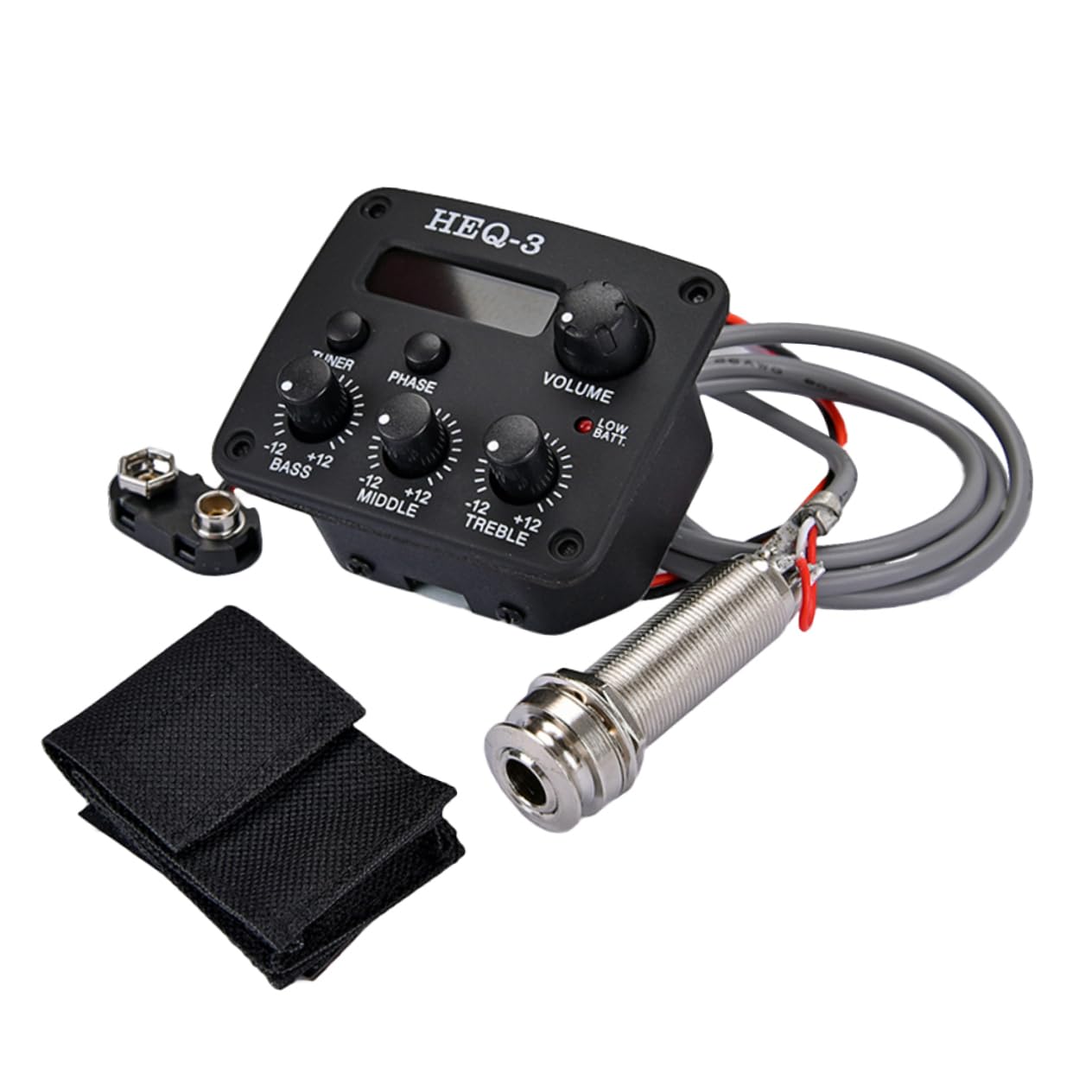 Sosoport Acoustic Guitar Preamp with Bands Eq Piezo Pickup and LCD Tuner for Accurate Tuning Essential Guitar Accessories for Quality Sound