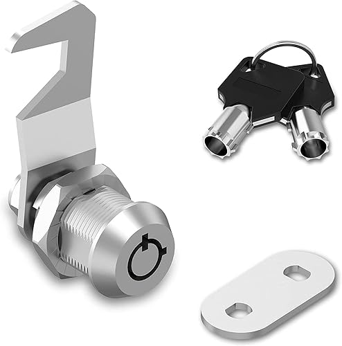 Generic Reemplazo de cerradura de caja de herramientas de 5/8", cerraduras tubulares de leva con llaves, acabado cromado