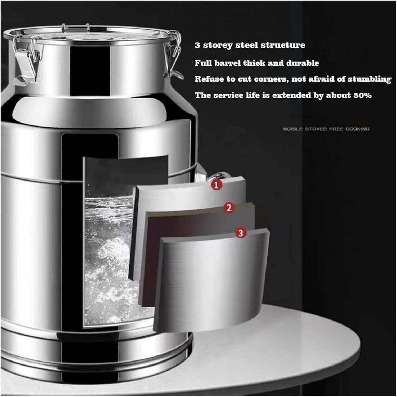 Durable Stainless Steel Milk Can with Sealed Lid & Spigot - 5L/9L/14L Leakproof Wine Pail, Oil Barrel, Churn Jug for Milk, Wine & Liquids Storage - Energy Class A