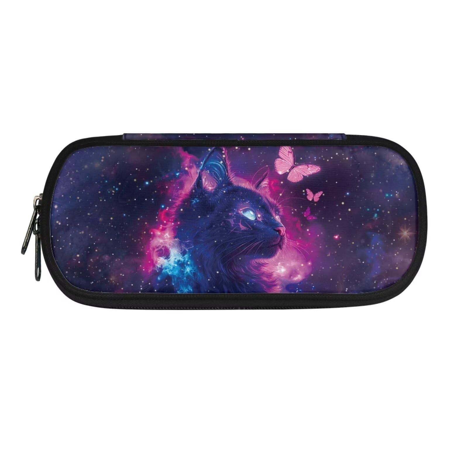 HUIACONG Cat Girls Pencil Case Large Capacity Pencil Pouch Galaxy Pencils Case Butterfly Pencilcases Aesthetic Pencilcase