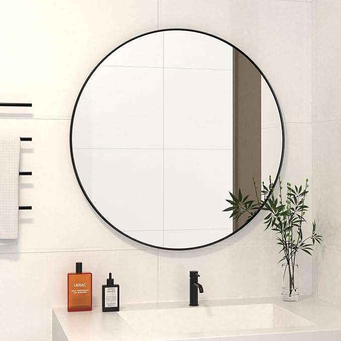 Bathroom Mirrors Vanity Mirror for Wall Matte Rounded