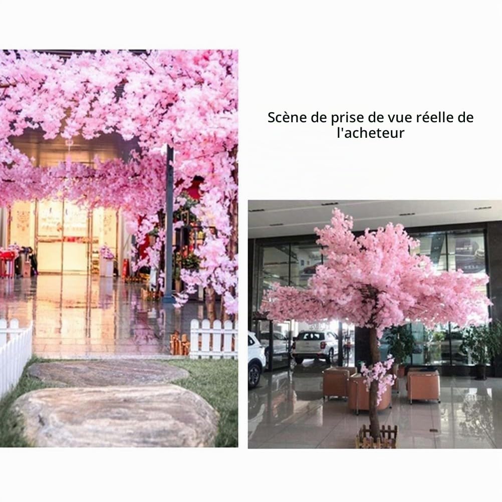 Grand Arbre de Fleur de Cerisier Artificiel, for Plantes Artificielles De Fête in, Arbre À Souhaits, pour Intérieur Extérieur, Mariage, Bureau, fêt,A,1.2x1.0m
