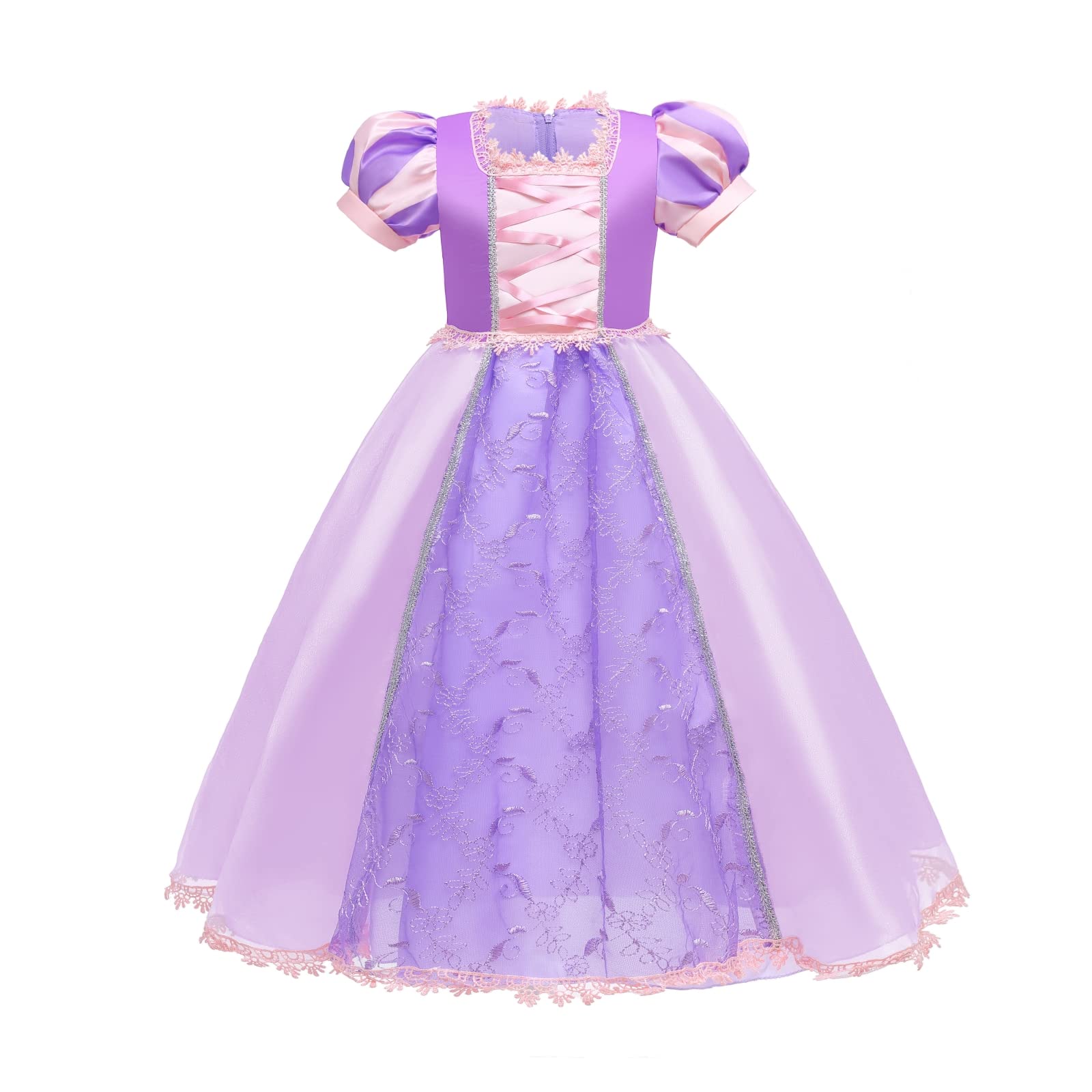 POSICHE Girls' Makeup Party Princess Dress Birthday Party Cosplay Girls Dress Costume Kids Fancy Dress, Princess-Style Skirt Perfect for Dress-Up Pink & Purple Color For 90-150cm Height