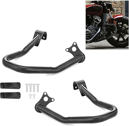 Miniatura 2 de WeiSen Protector de motor negro brillante, barras de choque de carretera compatibles con Indian ScoutScout SixtyScout Bobber 2015-2024 (reemplazo