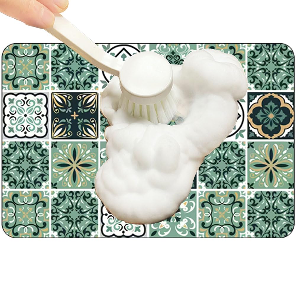 Tappetino da caffè, tappetino da bar, per piani di lavoro, assorbe le macchie, tappetino per asciugare i piatti da cucina, tappetino assorbente ad asciugatura rapida (Retro-03, 12 x 19,6 cm)