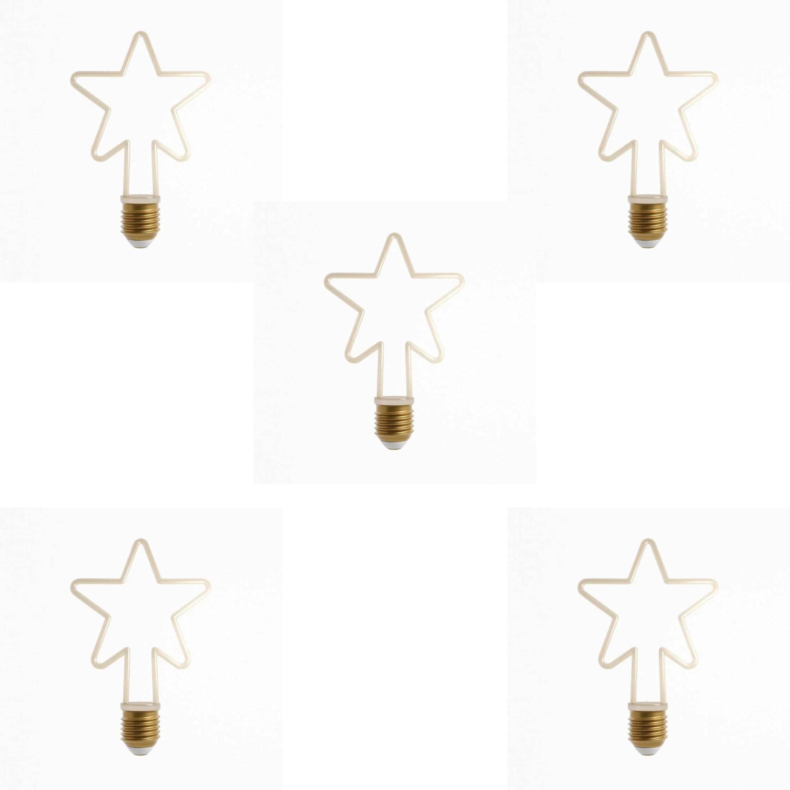 DC VOLTAGE Decorative Ambient Angle Retro LED Bulb Light for Cafes Restaurants, Bars Clubs Living Rooms (Star Shape 5Pack)